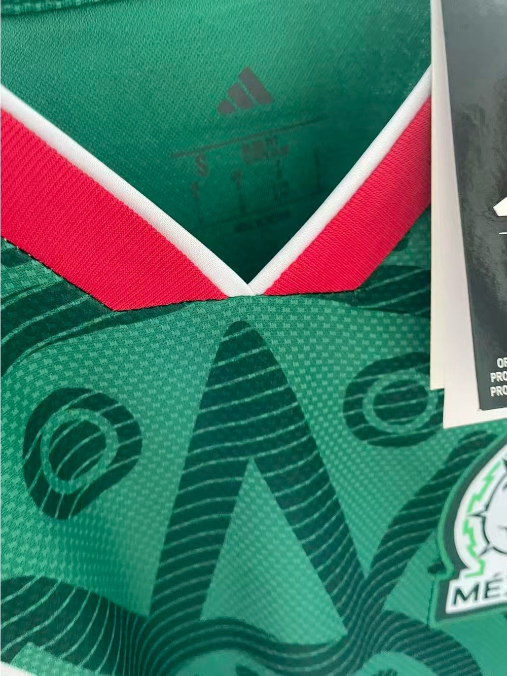 adidas Mexico Green Soccer Jersey with Red & White Accents - Picture 4 of 8